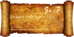 Zsigri Péter névjegykártya