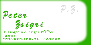 peter zsigri business card